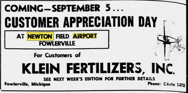 Newton Airport (Newton Field) - Aug 21 1963 Article (newer photo)